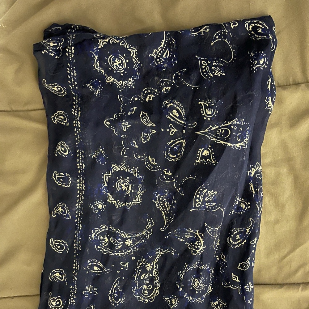 Dark blue 100% polyester bandanna scarf